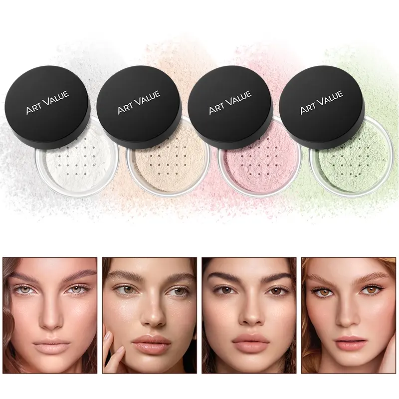 Lightweight Luminous Loose Powder Fine Pearl Infused Oil Absorbing Long Wear Buildable Natural Glow