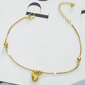 Women's Golden Tassel Chain Jewelry Anklet - Ideal for Beach Outings, Everyday Wear, Chain Jewelry Anklets