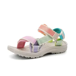 Girls' NB0901 Open-Toe Flat Casual Sports Sandals - New, Lightweight, Soft-Soled, Stylish, Adjustable-Strap Breathable Shoes for Summer Outdoor, Beach Use