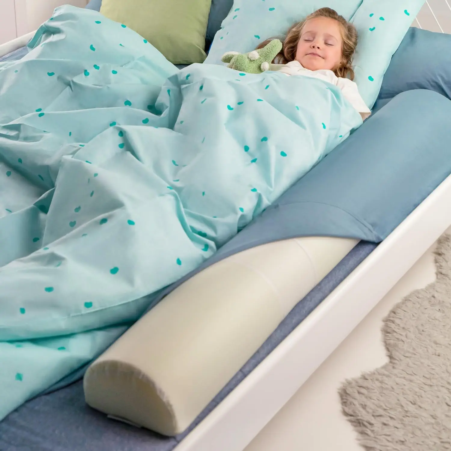 2 Pack Bed Bumper for Toddlers 53" | Foam Bed Rails for Queen, King, Twin, Full-Size Beds | Toddler Barrier | Safety Rail Guard for Kids | Portable Foam Bumpers for Travel and Home Use