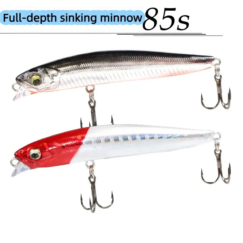 Sinking Minnow Fishing Lure Set, Long Cast Bionic Artificial Bait Kit, Multifunctional Freshwater Saltwater Universal Angling Lures, Vivid Swimming Action High Fish Attraction, Durable Hard Body Sharp Hooks, Ideal for Topmouth Culter Bass Mandarin Fish