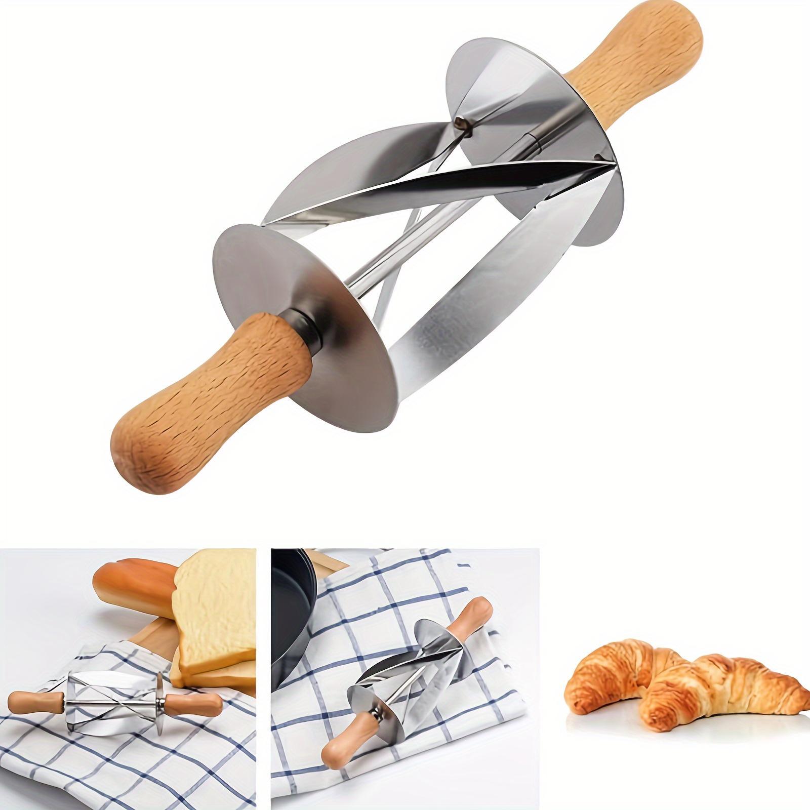 HANYUE Stainless Steel Roller Dough Cutting Tool, Special Croissant Baking Tool