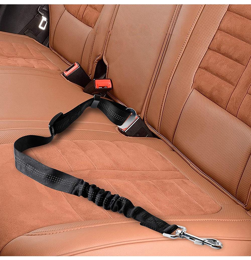 Pet car seat safety belt, elastic retractable dog safety rope, dog leash, reflective dog rope, vehicle-mounted pet supplies