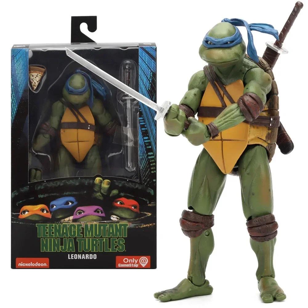 Ninja Turtle Anime Action Figure, Neca 1990 Film Version, Edição limitada, Estátua de PVC, Presentes de Aniversário do Menino popular