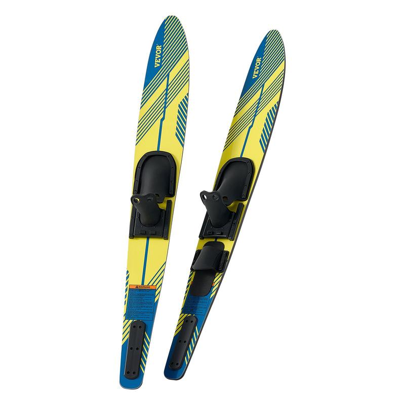 VEVOR 59" Water Skis, Adult Water Ski with X-7 Adjustable Horseshoe Bindings & Padded Rear Toe Plate, High-gloss UV Coating Waterskis  Combo for Adults Up to 300 lbs