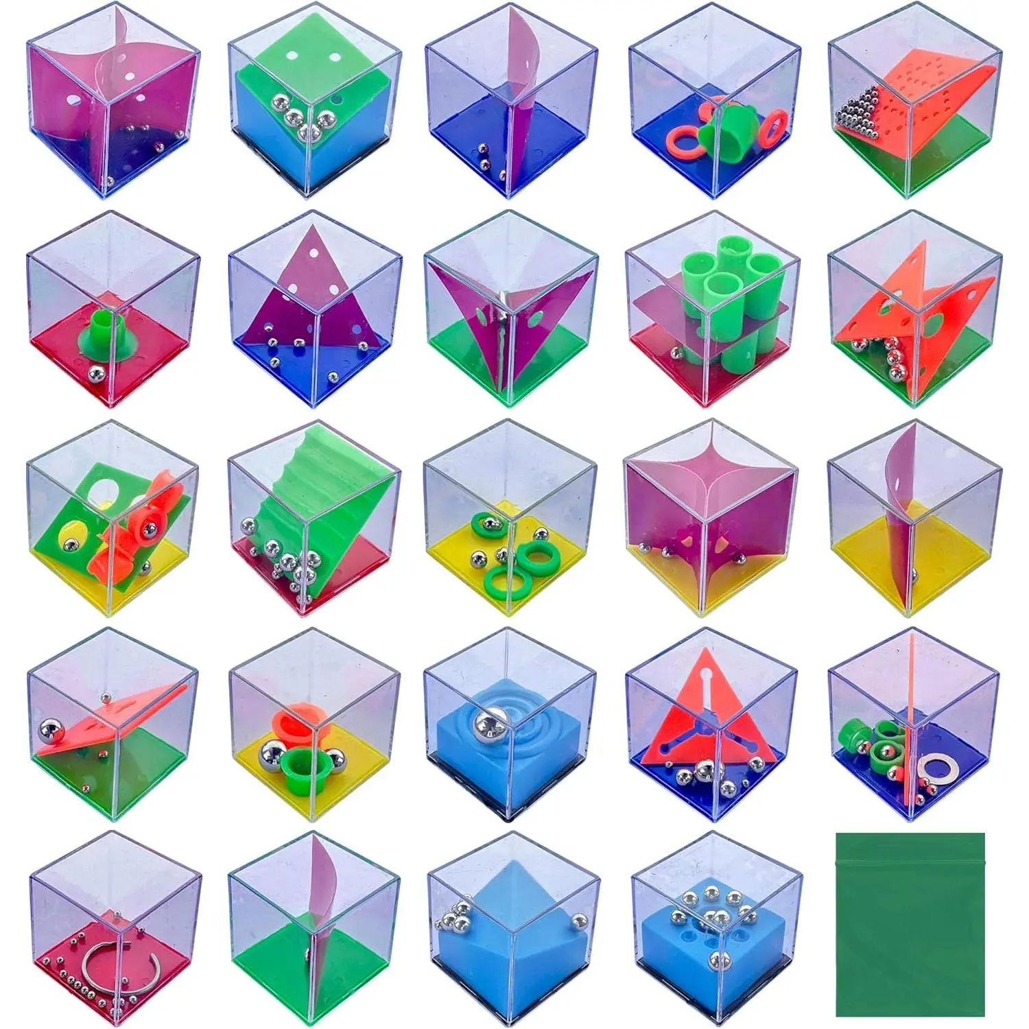 Brain Teaser Puzzle Cubes Party Favors for ADHD Autism Kids Adults 24 Pack Fidget Toy Set Gifts Mini Games Stress Relief Stocking Stuffers Bulk Goodie Bag Filler Treasure Box Classroom Prizes Schoolfidget toys