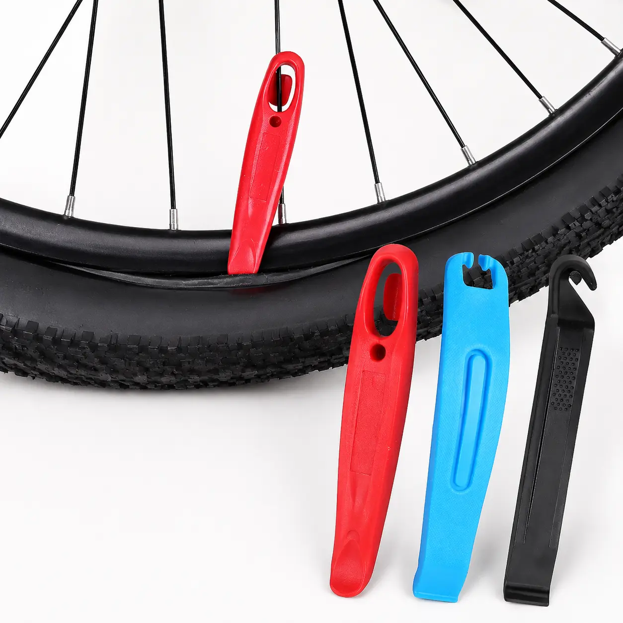 Durable Plastic Tire Lever Set for Bicycles – Universal Compatibility with Road, Mountain, and Hybrid Bike Tires – Lightweight, Non-Marring, Ergonomic Design for Easy Tire Removal and Tube Replacement