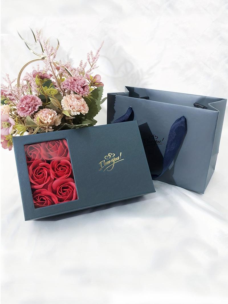 Couple Rhinestone Decorated Magnetic Heart Charm String Bracelet with Rose Gift Box, Fashionable Jewelry for Women & Men, Trendy Exquisite Jewelry for Birthday Gift