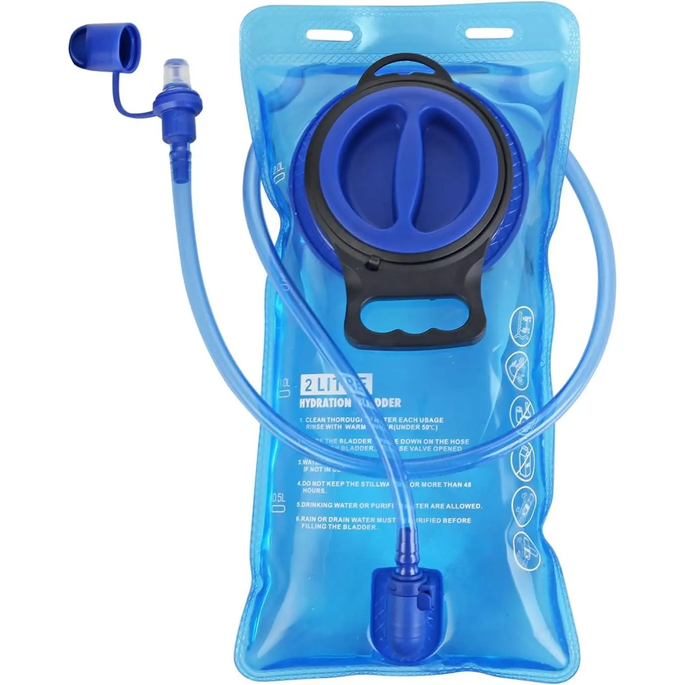 Replacement Hydration Bladder Compatible with Camelbak Backpack, 2L Water Bladder for Hiking Backpack, No Leakage Water Reservoir Storage Bag, with Large Opening, for Camping, Cycling and Running