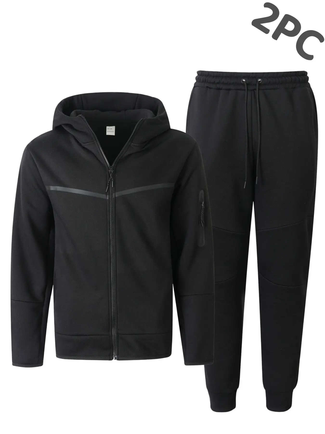 Men's full-zip hooded sweatshirt with drawstring pants and sports suit, fashionable and sporty casual drawstring sports outfit, soft and warm 2-piece set, suitable for daily wear in autumn and winter and outdoor fitness activities, Sweatsuit Set Outfit