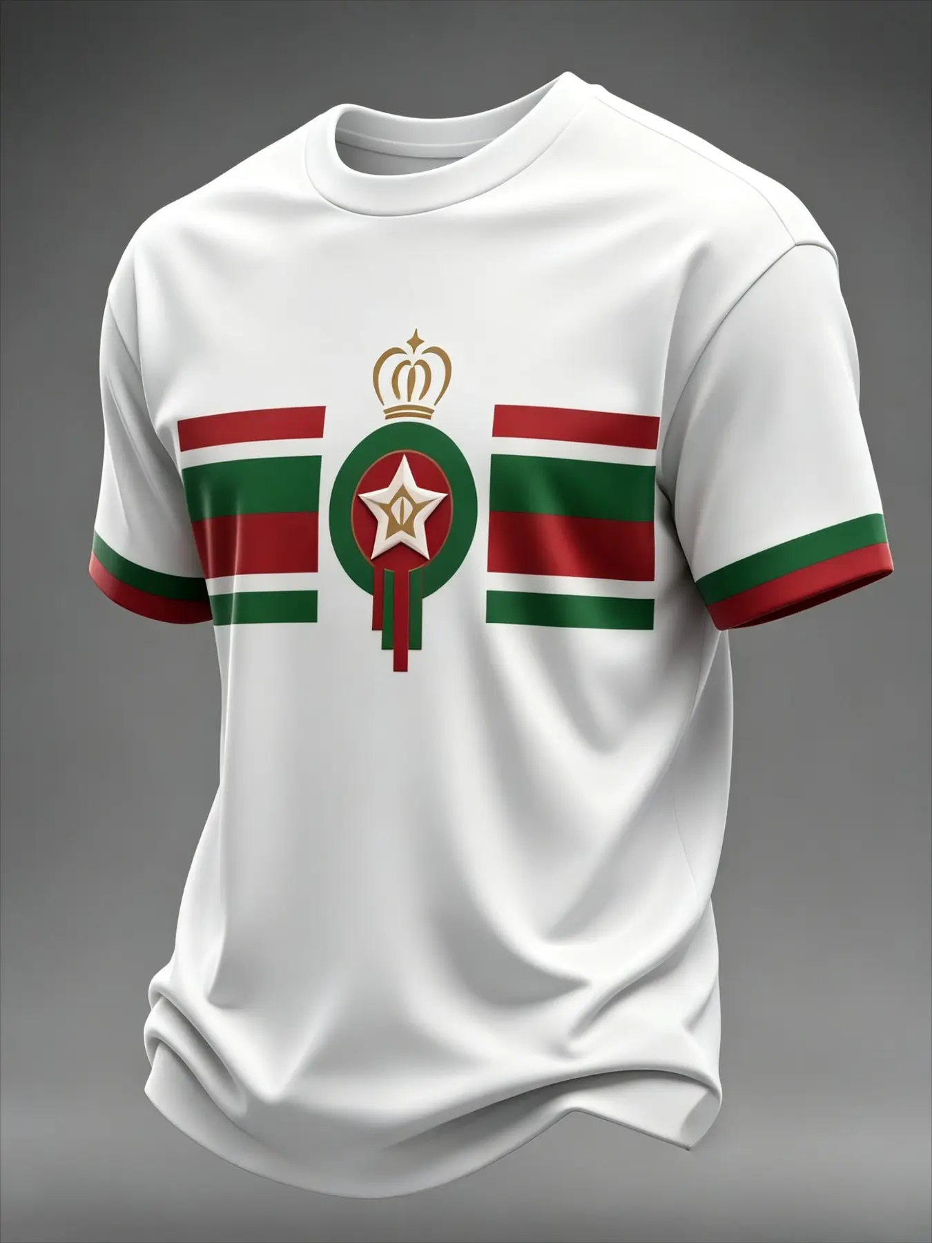 Moroccan 2026 Summer Soccer Jersey, Islamic 3D Print Short Sleeve, Men's Round Neck Sport T-Shirt, Sweat-Wicking Breathable Apparel, Football Tee, Breathable Athletic Top