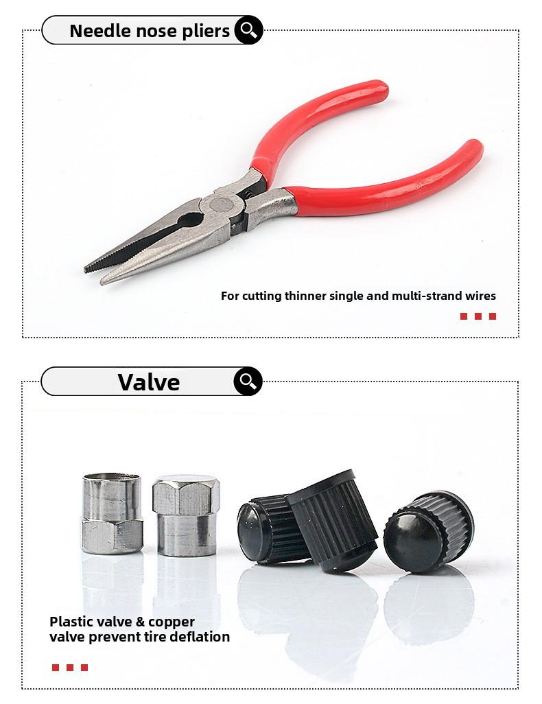 Emergency Tire Repair Kit - Portable Car Flat Tire Puncture Fix Tool Set for Roadside Rescue