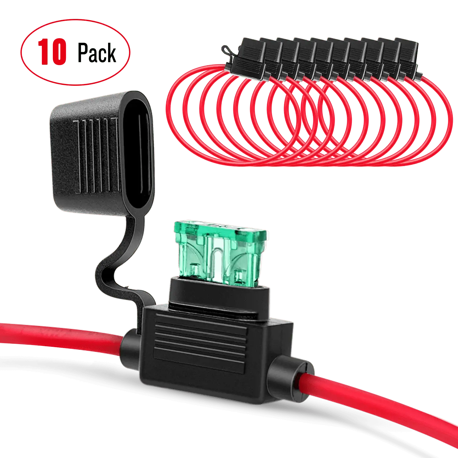 Nilight 10Pcs 14AWG Inline Fuse Holders