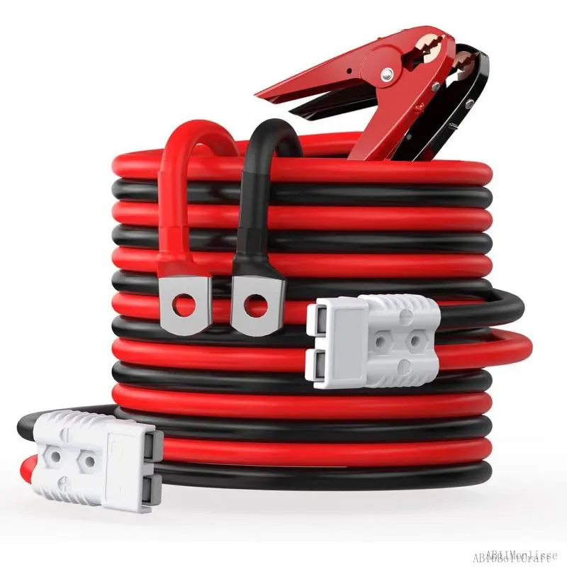 Heavy Duty Jumper Cables for Diesel  - 1 Gauge 25  extra long Booster  Cables with Permanent Installation kit and Quick Connect Plug for , SUVAB11MonlisseAB16BoltCraft