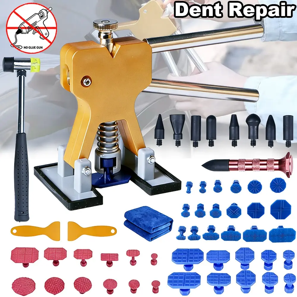 Car Dent Repair Tool Kit, Dent Puller Tool, Auto Body Dent Removal Tool Set, Suitable For Repairing Hail Dents And Small Body Dents, Time-Saving Labor-Saving DIY Repair Tools For Home Garage Use (Hot Glue Gun And Glue Sticks Not Included)