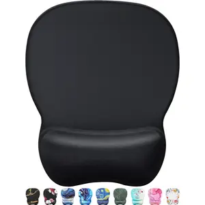MROCO Ergonomic Mouse Pad with Gel Wrist Rest, Smooth Wrist Support Surface, Non-Slip PU Base for Pain Relief, Comfortable Mousepad for Computer, Laptop, Office & Home, 9.4 x 8.1 in, Black