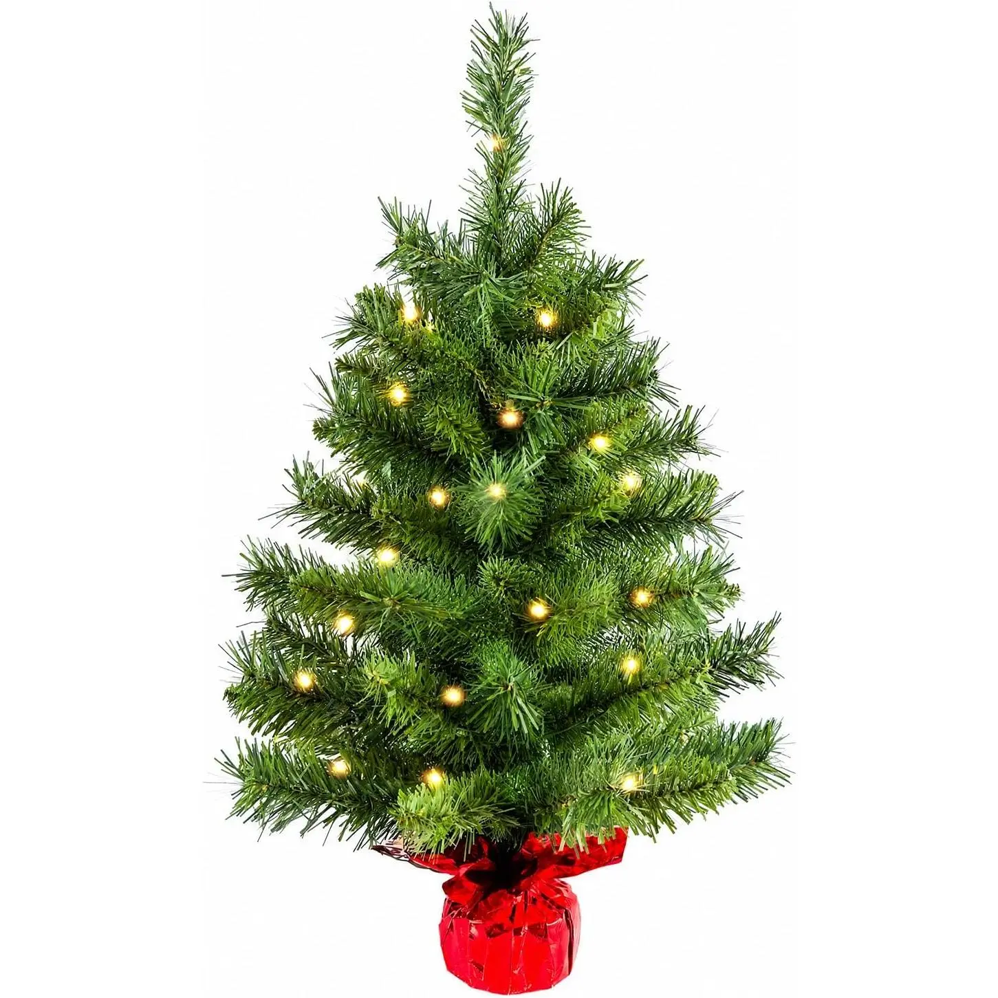 Pre-Lit 2ft Small Christmas Tree, Mini Tabletop Xmas Tree | 2ft Pre-Lit Tabletop Tree: Mini realistic pine with 50 lights, -operated &  for  desk decor.