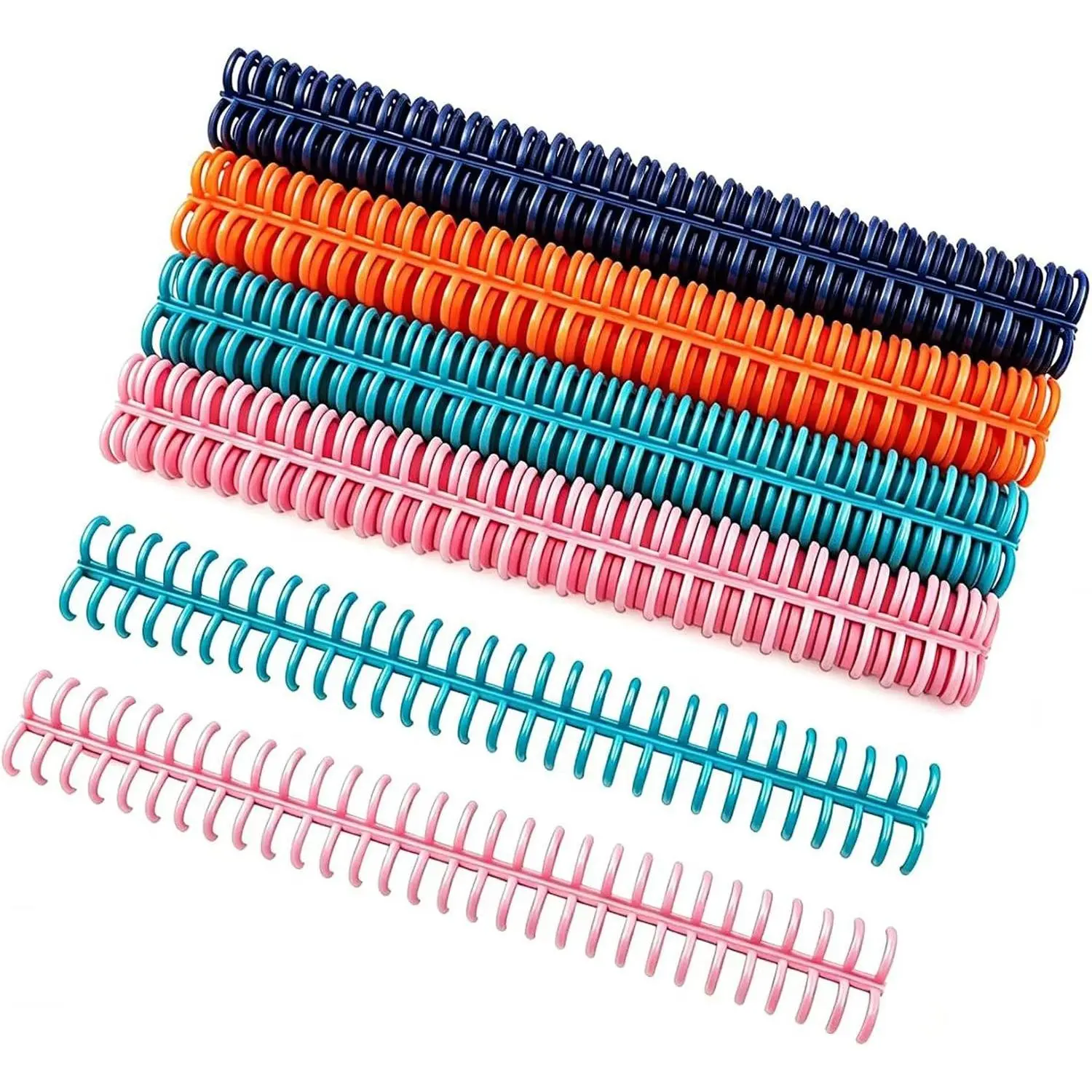 20PCS Plastic Click Binding Combs Colorful Spiral Binding Coils 12mm Comb Binding Spines 30 Rings Binder Combs Kits, 30 Ring