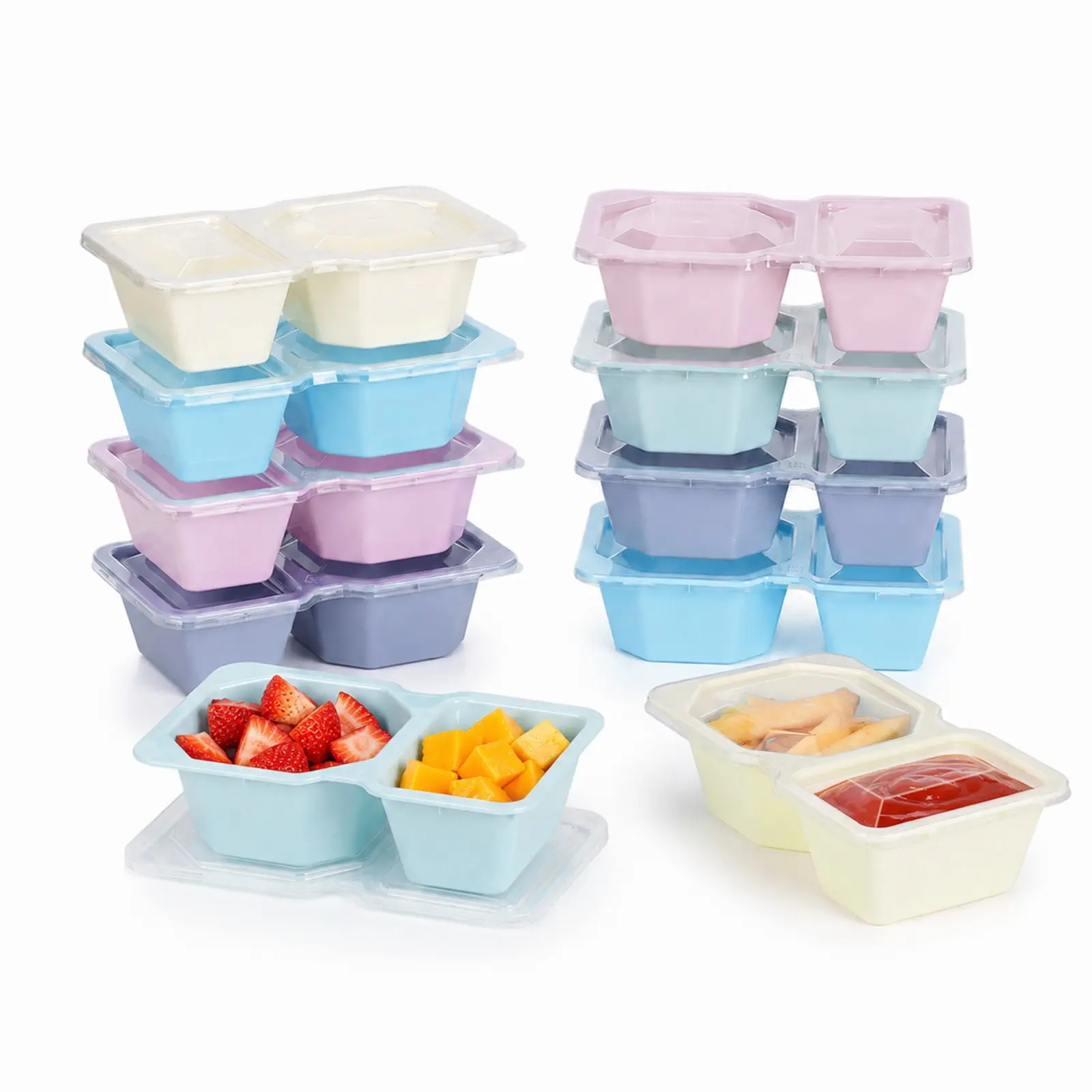 10/20 Pack Snack Boxes, Portable Leak-Proof Bento Box, Reusable Food Storage Container, Ideal for Work, Travel, Picnic, Outdoor Activities