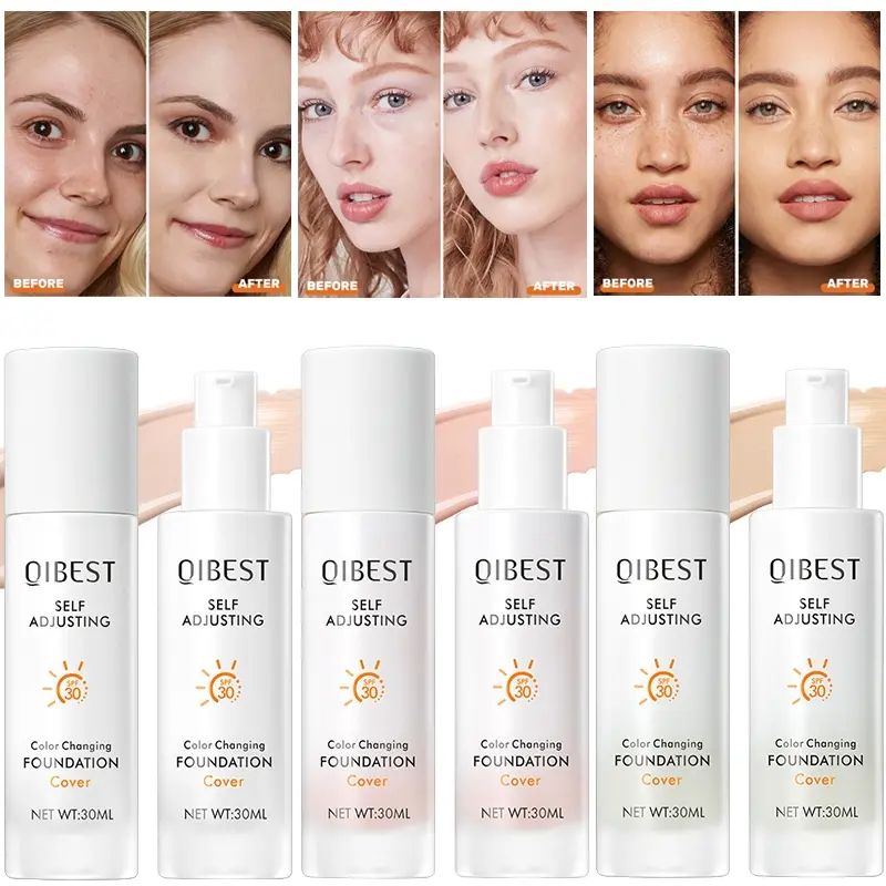 Temperature-changing foundation, easy to apply, long-lasting makeup, covers imperfections, brightens skin tone, Luminous Foundation, Brightening Formula Makeup
