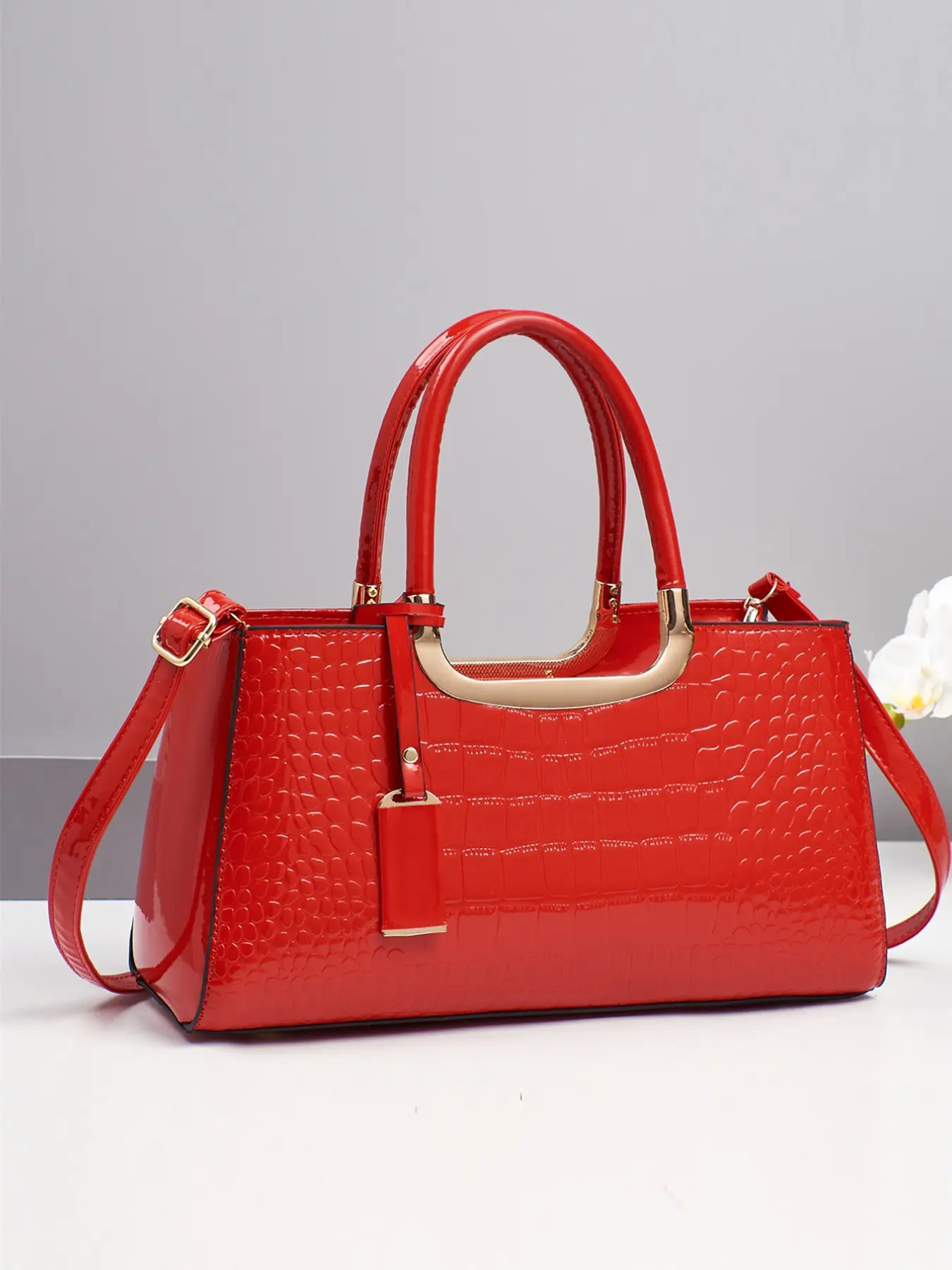 Crocodile Pattern Fashion Retro Crossbody Bag, Multifunctional Large Capacity Shoulder Bag, Stylish Design, New Women's Small Square Handbag