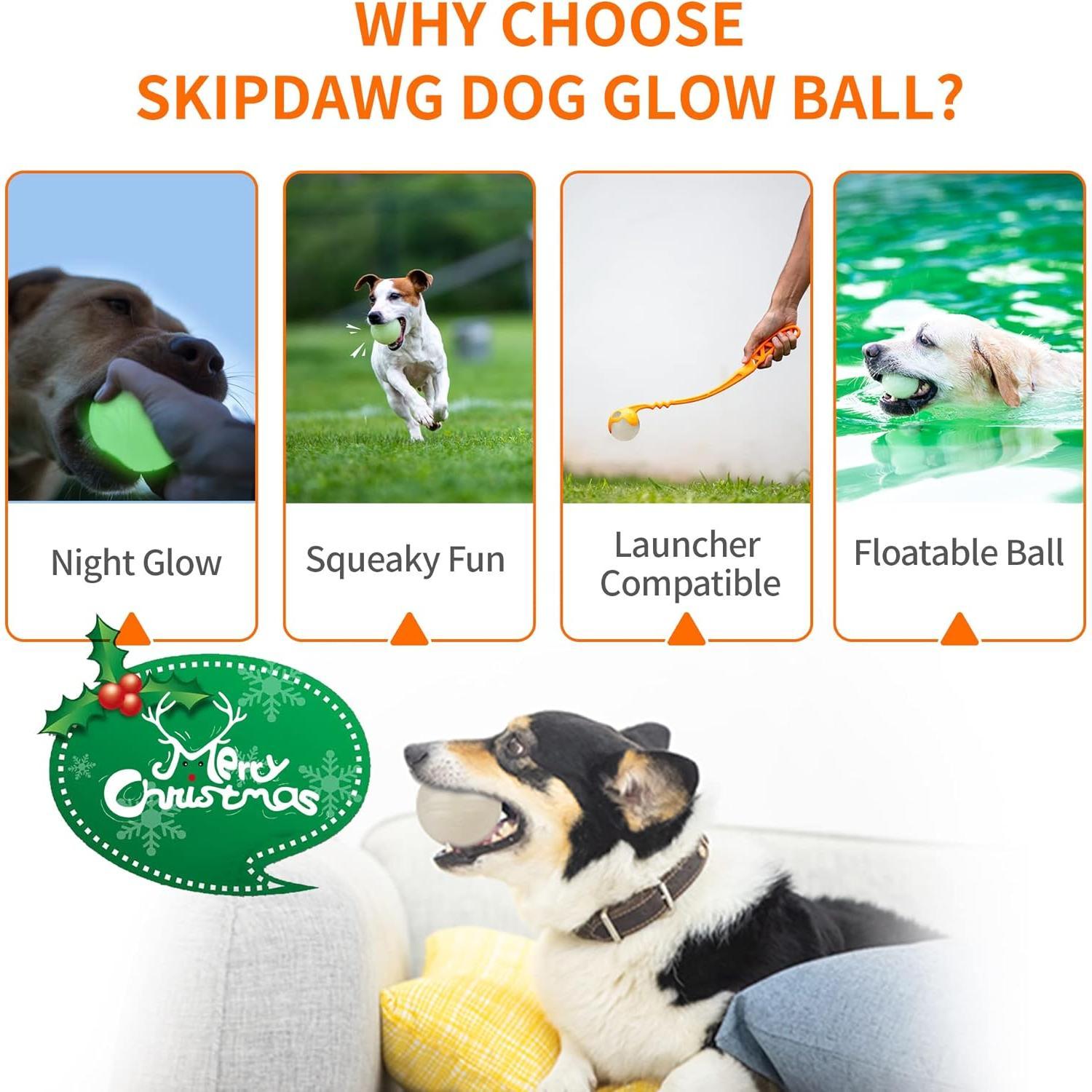 Interactive Squeaky Light Up Ball - Glow in Dark, Floating , Durable TPR, Lightweight, Bouncy Tennis Ball for Dogs, 2.5 Inches, 1 Pack Interactive Squeaky Light Up Ball - Glow in Dark, Floating , Durable TPR, Lightweight, Bouncy Tennis Ball for Dogs, 2.5 Inches, 1 Pack