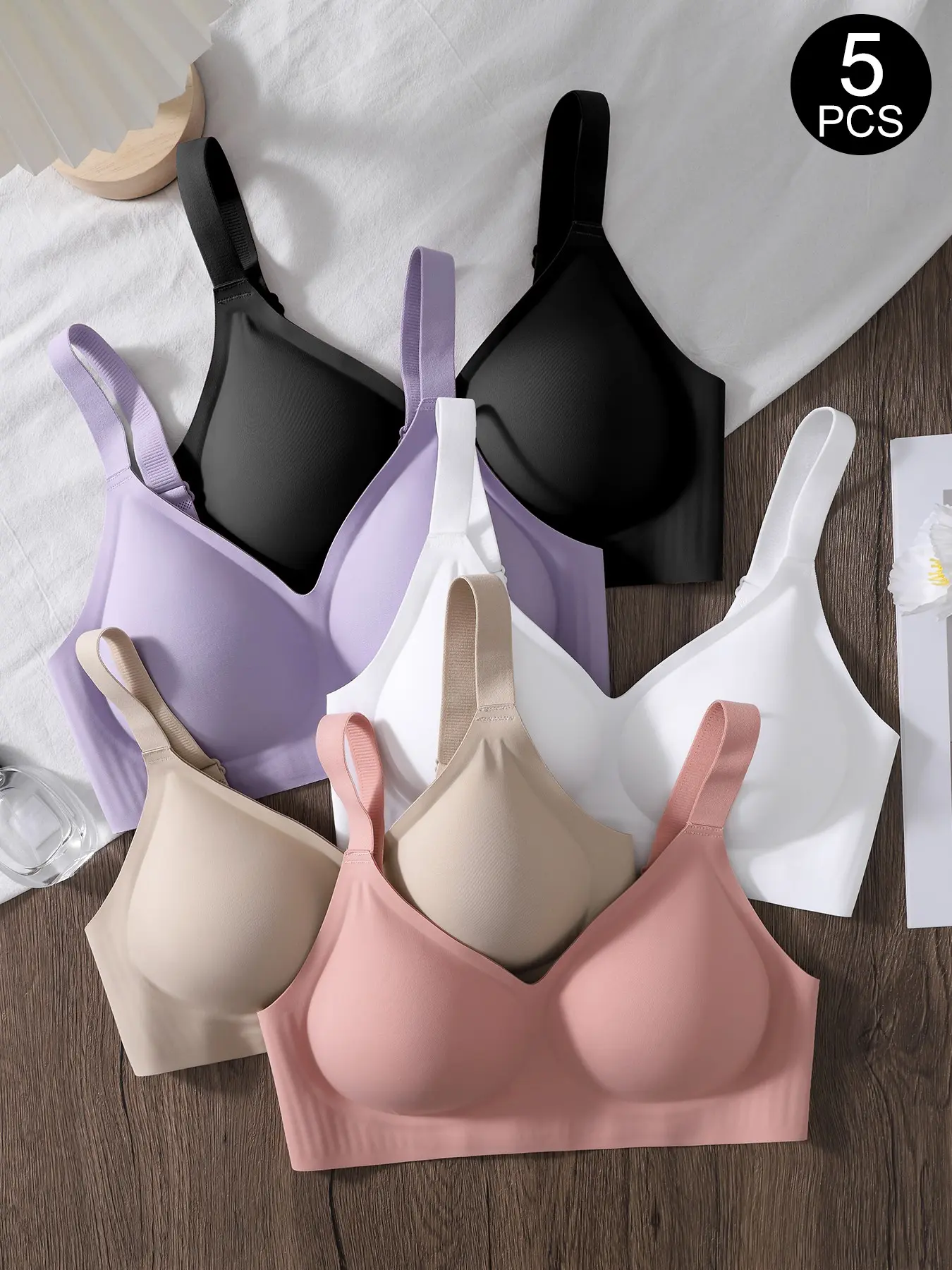 Women's Jelly Bras, Seamless Lift Bra, Wireless Push Up, No Underwire, Full Coverage, Comfortable, Supportive, Sports T-Shirt Bra, Seamless Workout Bra