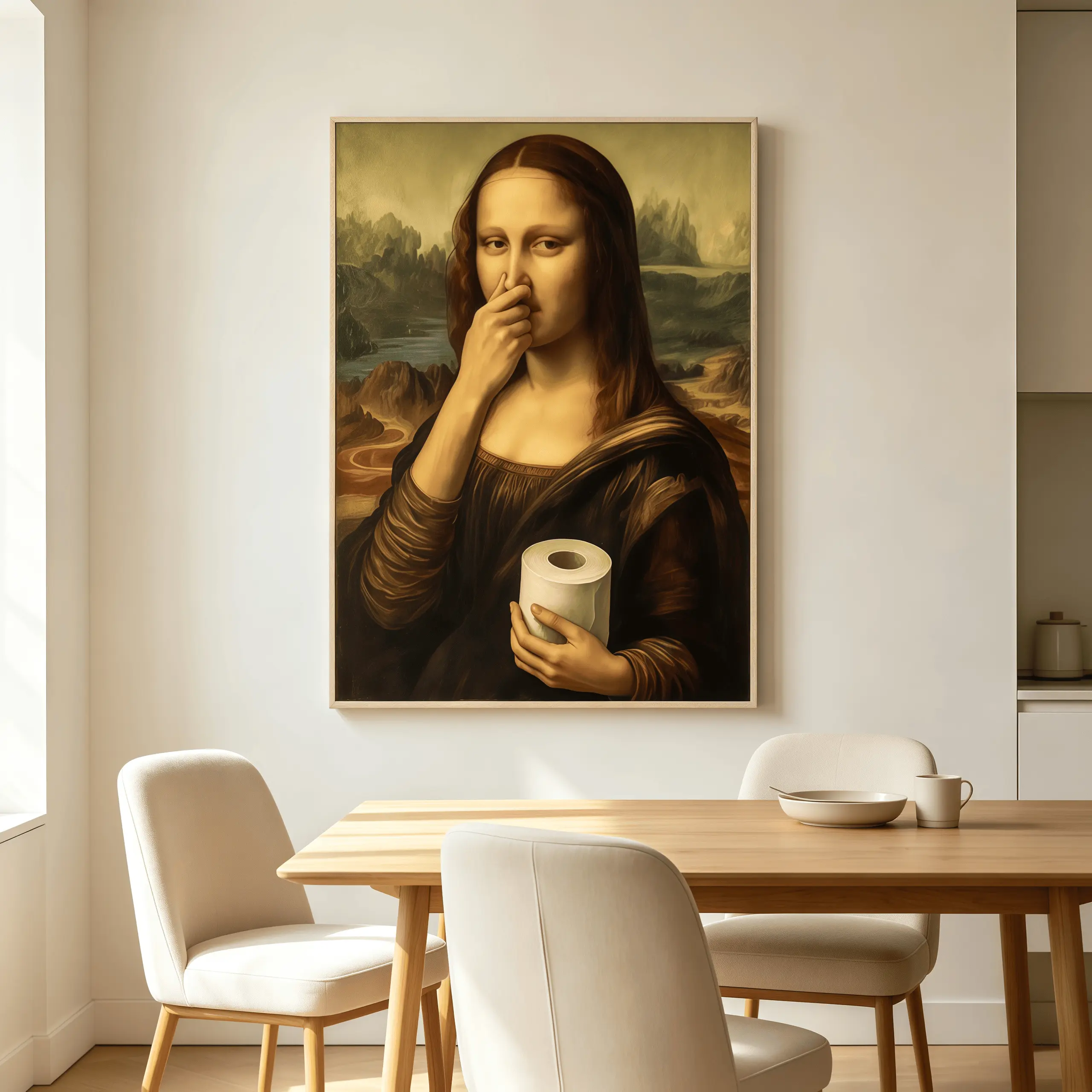 Funny Mona Lisa Bathroom Wall Art Humor Amusing Toilet Art Pinching Nose Wall Decor, Funny Bathroom Decor, Humorous Wall Art, Toilet Room Decor, Quirky Home Decor, Vintage Funny Poster, Guest Bathroom Decor, Novelty Gift, Aesthetic Bathroom Wall Art