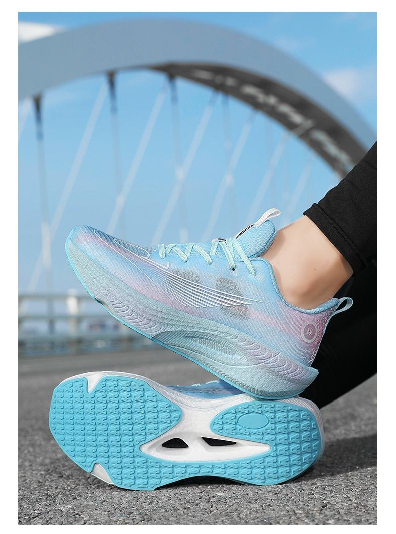 (New)Shoes For Men - Running Shoes For Men Of Large Size, Featuring A Blue And Pink Gradient Breathable Mesh, Shock-absorbing And Anti-slip Sole, And A Lace-up Closed Round Toe Design.These Are Casual Shoes Suitable For Running And Camping