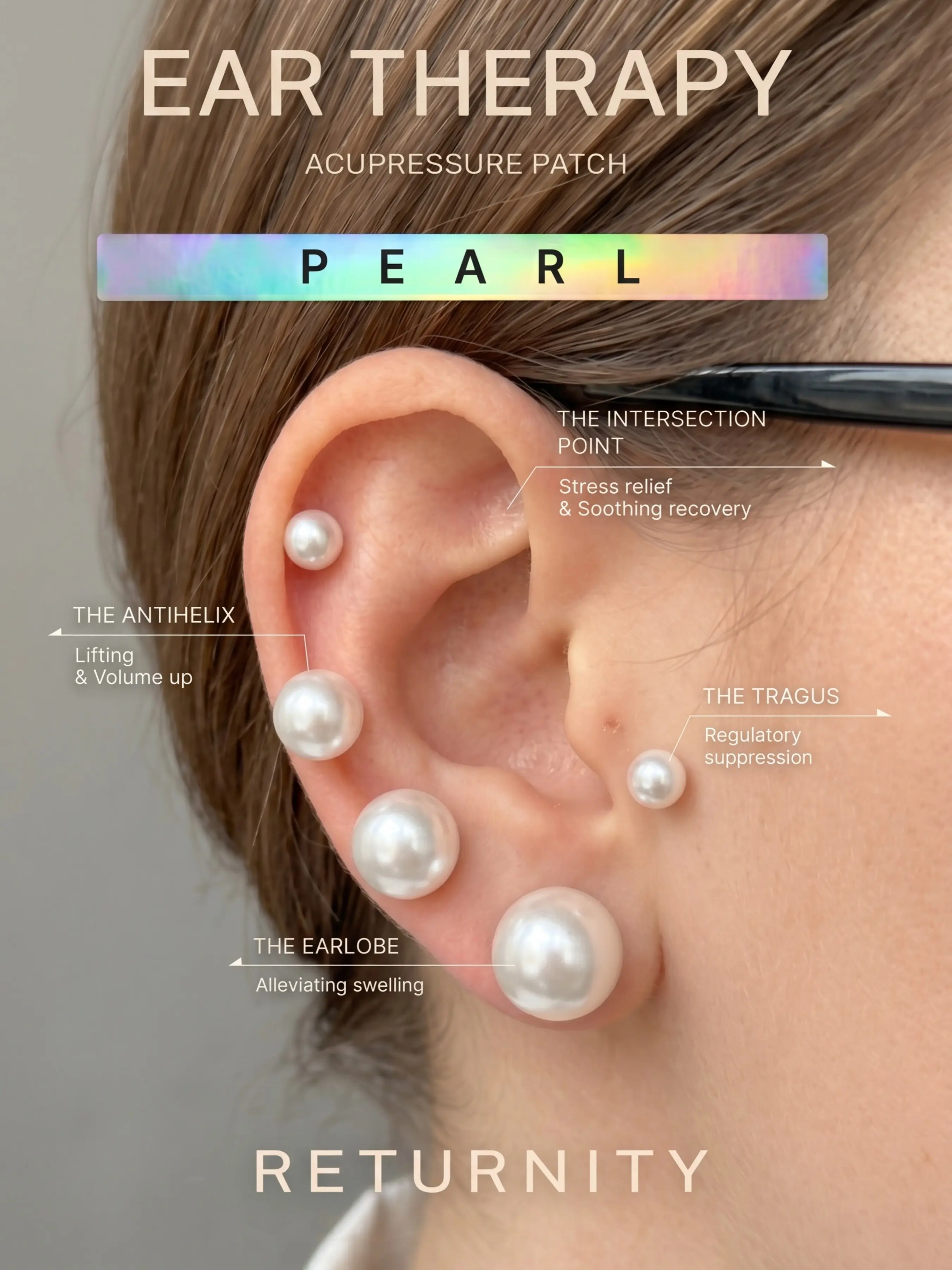 Acupressure Clip on Earrings for Women, Set of 4 Abs Faux Multi Size Pearl, Non Piercing Ear Massage Jewelry, Comfortable and Stylish, Fashionable Earrings, Fashionable Jewelry Accessories