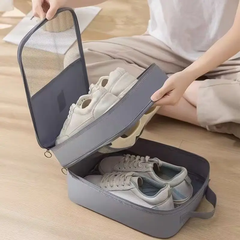 High Capacity Travel Shoe Bag, Holds 3 Pairs of Shoes, Durable Dust-Proof Breathable Storage, Comfort Handle, Ideal for Travel, Dustproof Organizers