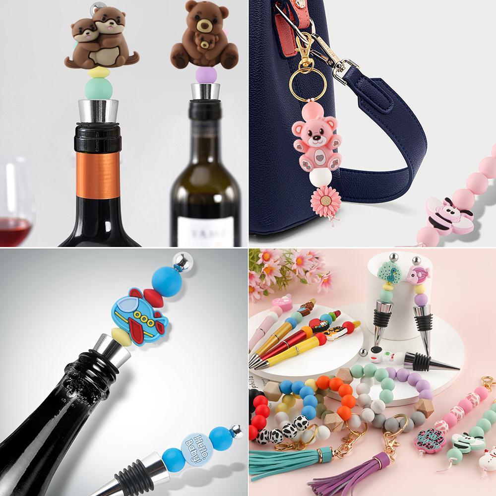 3D Animal Design Bead, 5 Counts Cute Cartoon Animal Bead, Personalized Beads, DIY Bead for Handmade Bead Pen, Keychain, Necklace Bracelet, DIY Mix Beads, Art Charms