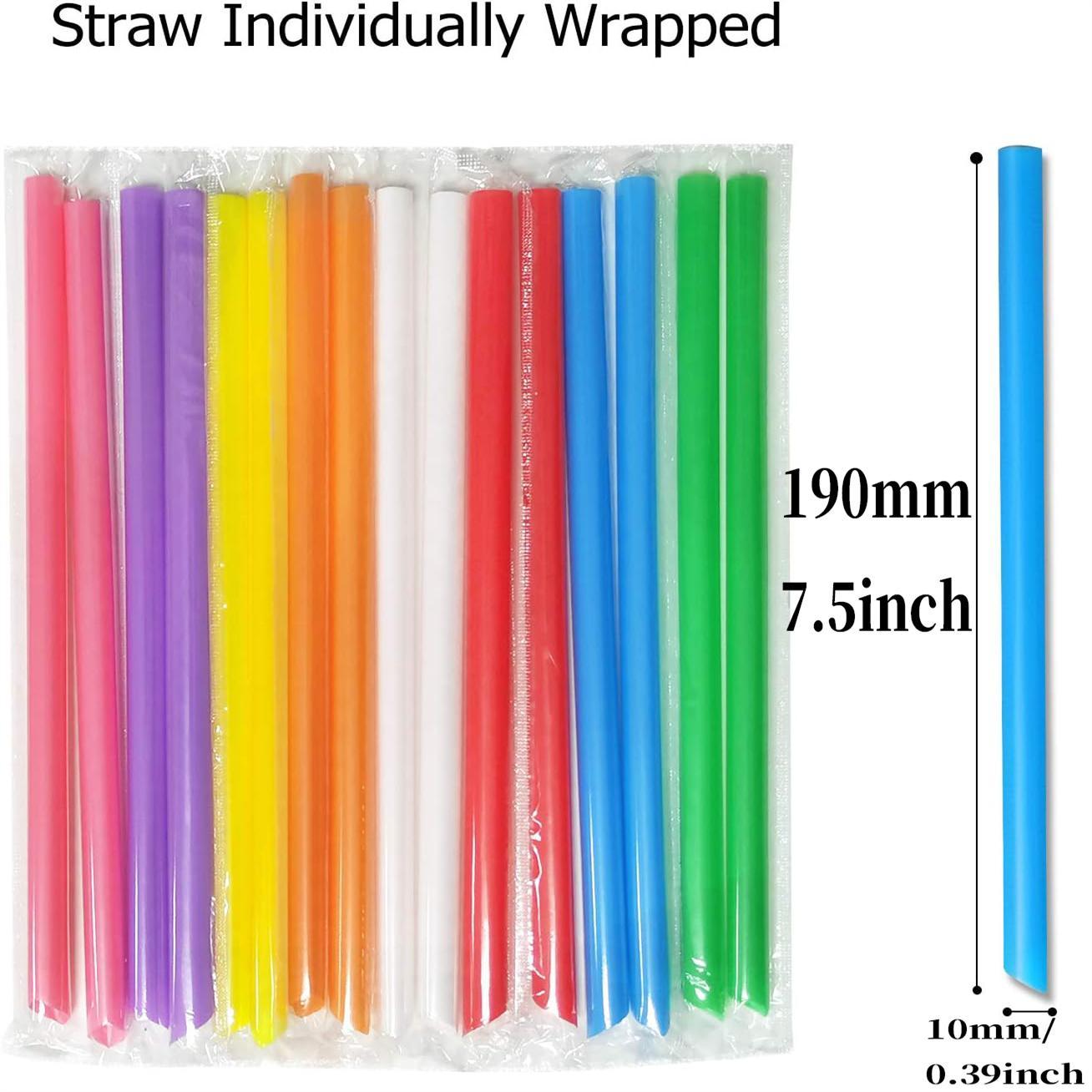 Disposable Individually Wrapped Straw, 100pcs/set Disposable Plastic Straw, Large Wide-mouthed Straw for Smoothie, Bubble Tea, Drink, Party Supplies, Drinking Straw