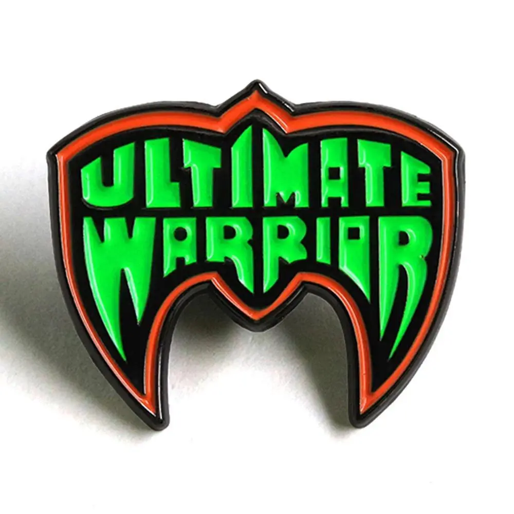 Ultimate Warrior Wrestling Enamel Pin - 24.8mm*30mm Unisex World Wrestling Federation Brooch, Copper Base, Butterfly Clutch Closure, 80s Vintage Jewelry for Toys & Hobbies DIY Felt Crafts