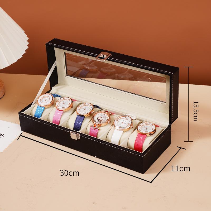 Multi-Slot Watch Display Case Organizer Box, Lockable PU Leather Storage Holder for Men & Women Watches, Durable & Stylish Design