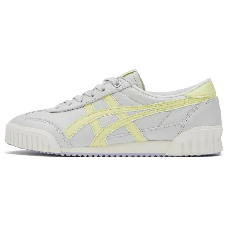 Onitsuka Tiger Women's Maison Mihara Verifiable Leather Low-Top Trainer Sneakers - Durable, Breathable Rubber Footwear for Casual Walking, House White Official Shoes with Global Authentication Credentials