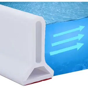 Collapsible Shower Threshold Water Dam Water Barrier Keeps Water Inside Dry Wet Separation for Bathroom Kitchen (39Inch, White)
