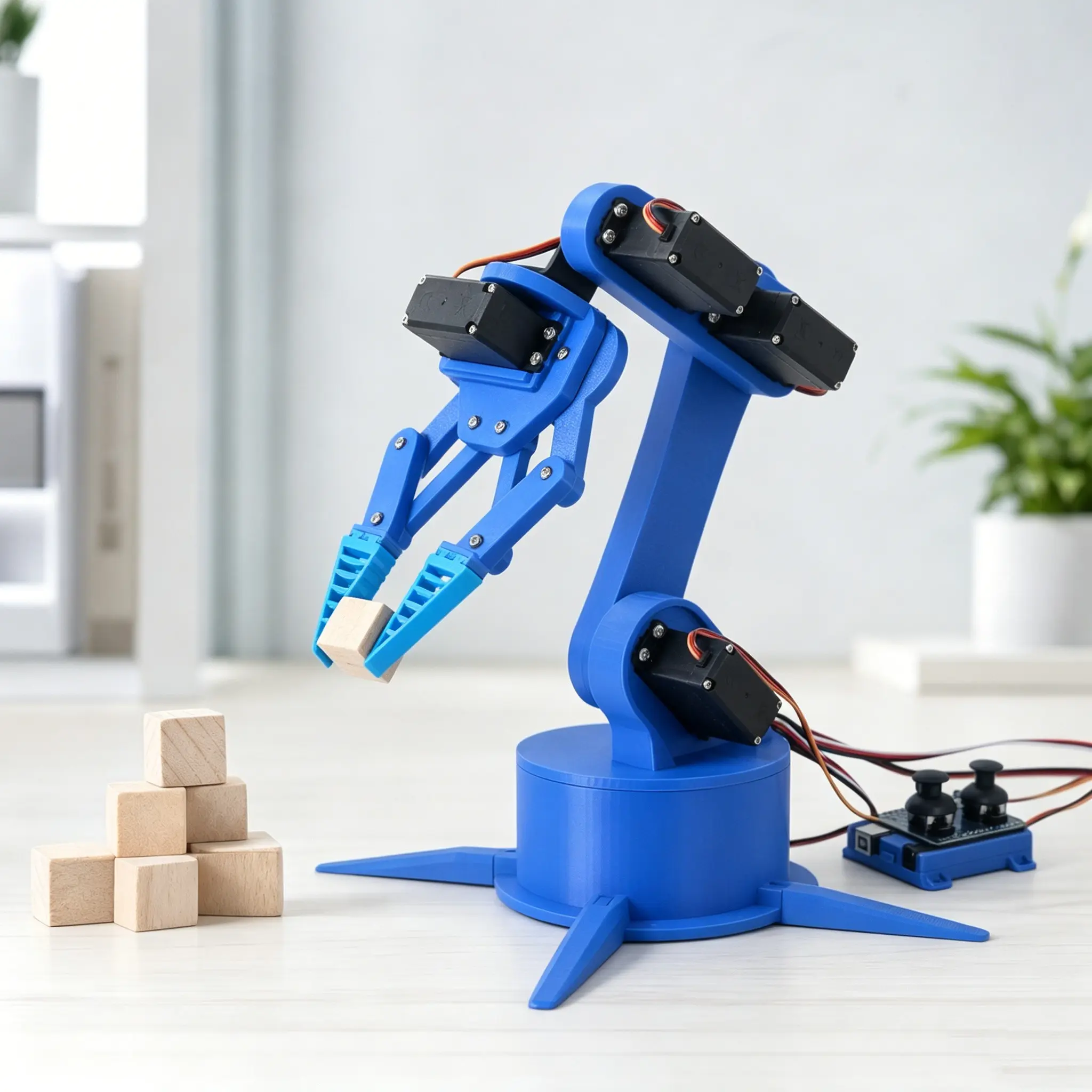 Robotic Arm STEM Education Kit Compatible with Arduino, DIY Mechanical Robot Arm with Graphical Control Program & Bionic Soft Gripper, Electronic Programming Engineering Learning Robot Kit for Students Beginners