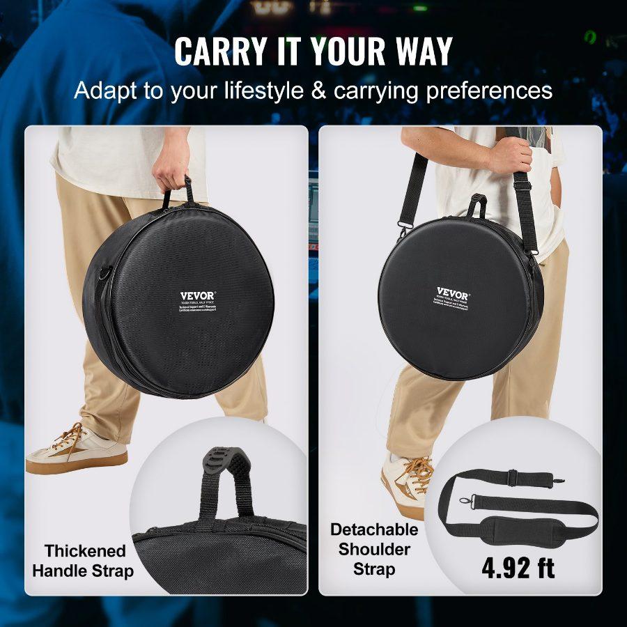 VEVOR 5-Piece Drum Bag Kit, Durable 1680D Oxford Material, Cushioned Cases with 1.5m Removable Shoulder Strap and Carry Handles, Collapsible, Fits 22'' Bass, 12''/13''/16'' Toms, 14'' Snare VEVOR 5-Piece Drum Bag Kit, Durable 1680D Oxford Material, Cushioned Cases with 1.5m Removable Shoulder Strap and Carry Handles, Collapsible, Fits 22'' Bass, 12''/13''/16'' Toms, 14'' Snare