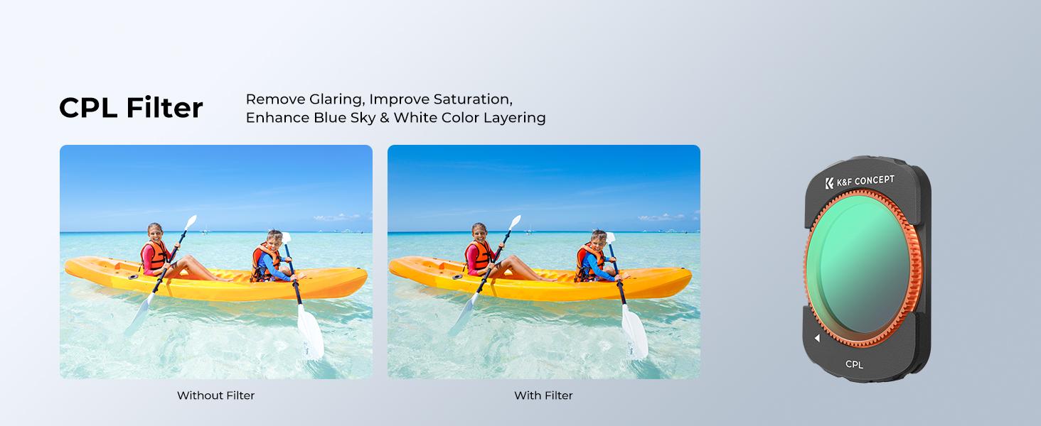K&F Concept Polarizing Lens Filter for DJI Osmo Pocket 3/XTRA/Pocket 4, Camera Accessories with Multi-Layer Coatings & Alloy Frame, Includes Filter