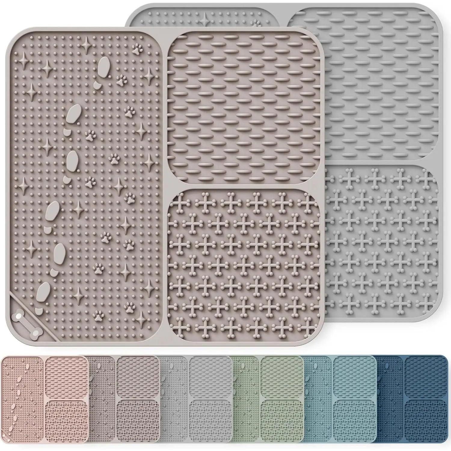 Lick Mat for Dogs Cats 2 count 7.9"  Slow Feeder | Easy Clean Licking Pad, Suction Cups Keep Mat in Place,  Enrichment for  , Bath Time Distraction