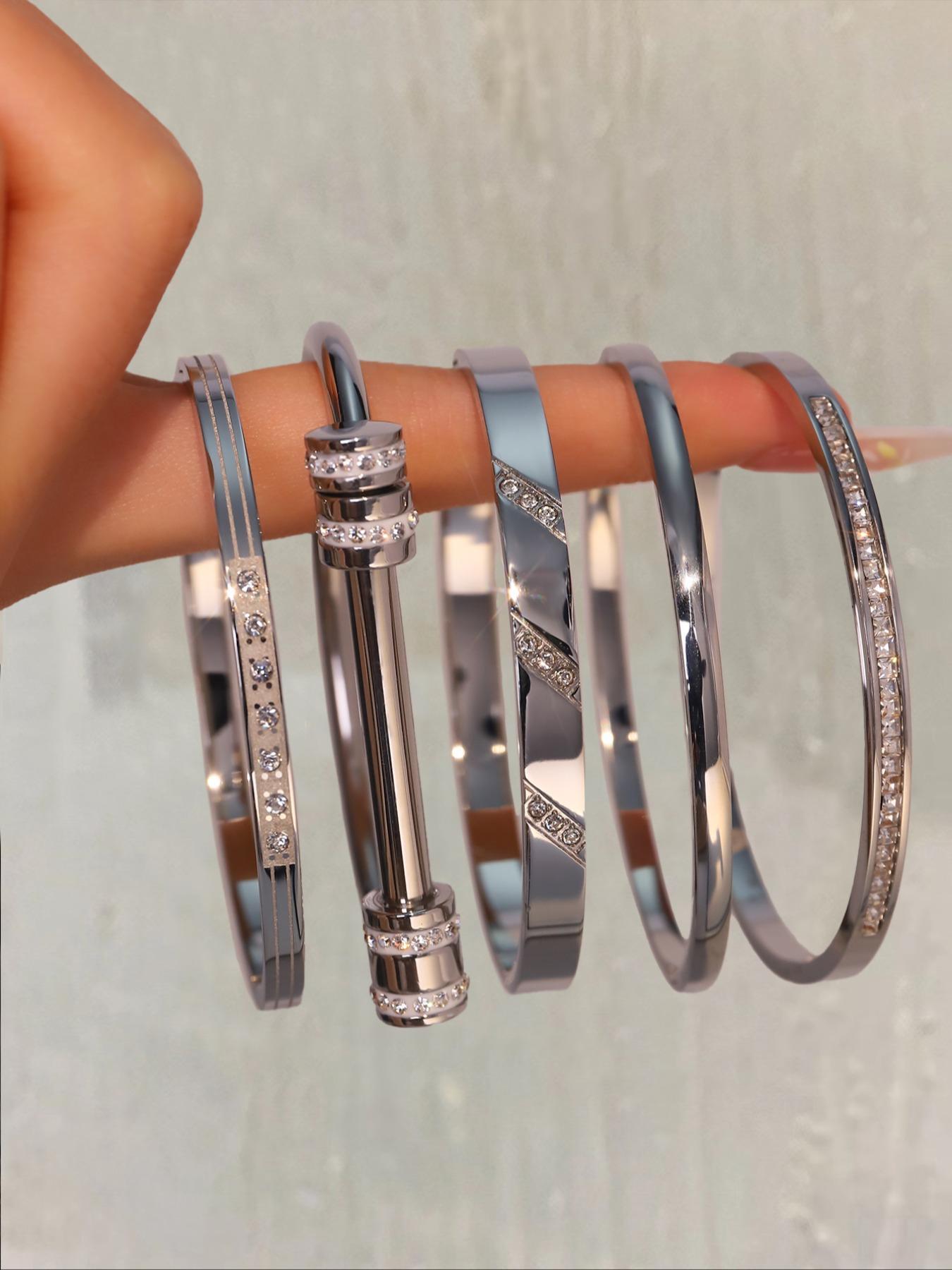 Exquisite Classic Fashion Bracelet Set, Stainless Steel Fashion Eternal Layered Design Lightweight, Suitable for Birthday Gifts and Daily Life  His and Hers Gifts