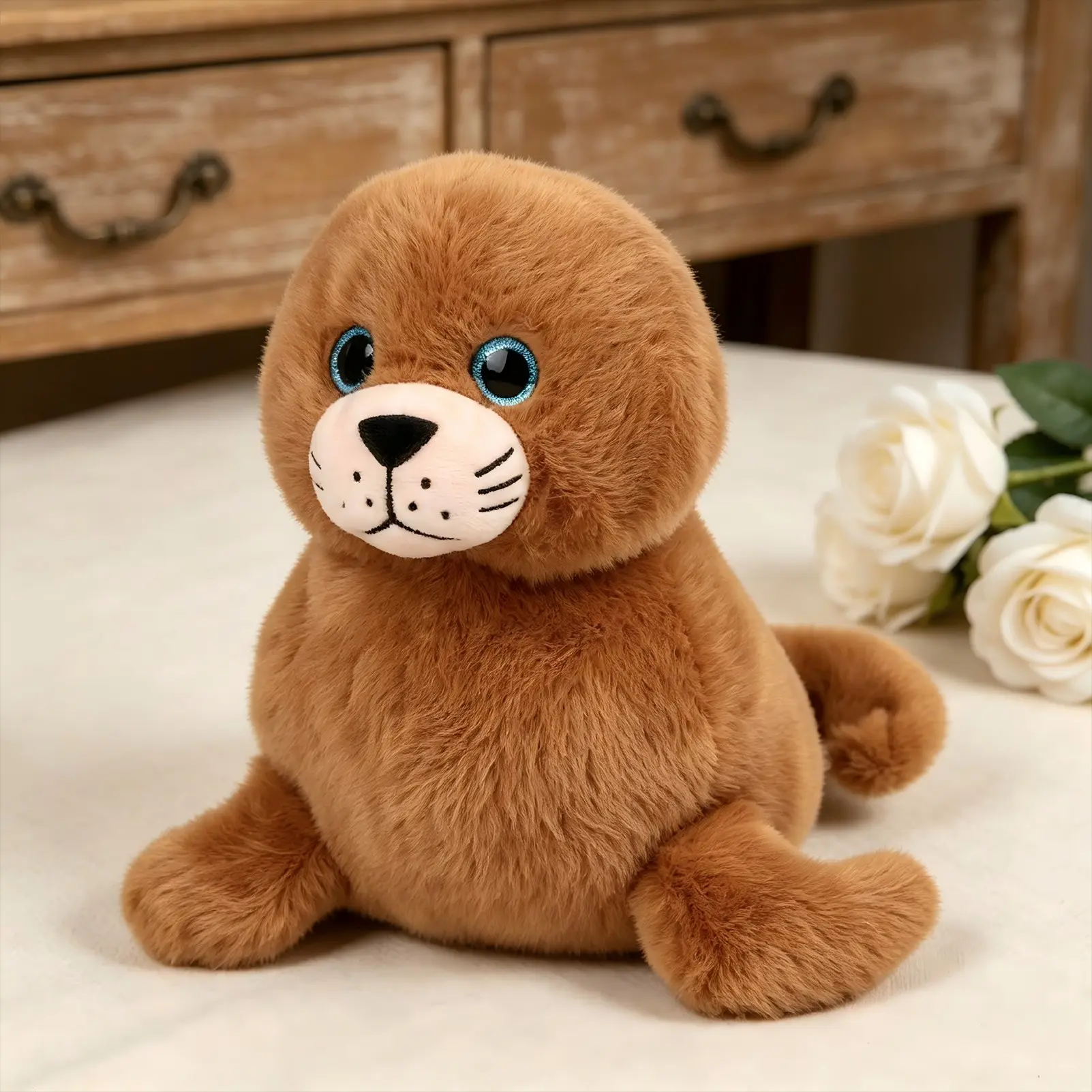 Chonkers Steller Sea Lion Plush, Soft Fluffy Seal Stuffed Animal, Huggable Stuffed Animal, Cute Ocean Animal Doll, Cozy Cuddle Pillow for Kids, Nursery Room Decor, Bedtime Companion, Animal Lover Collection, Birthday & Holiday Gift