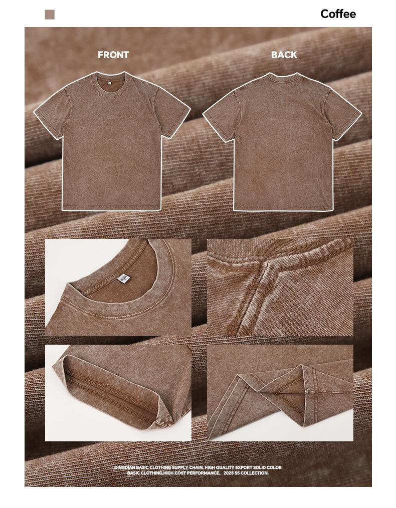 1/4 Pack Oversized Tshirts for Men Gym Vintage Heavyweight T Shirts Cotton Workout Acid Wash Baggy Tees