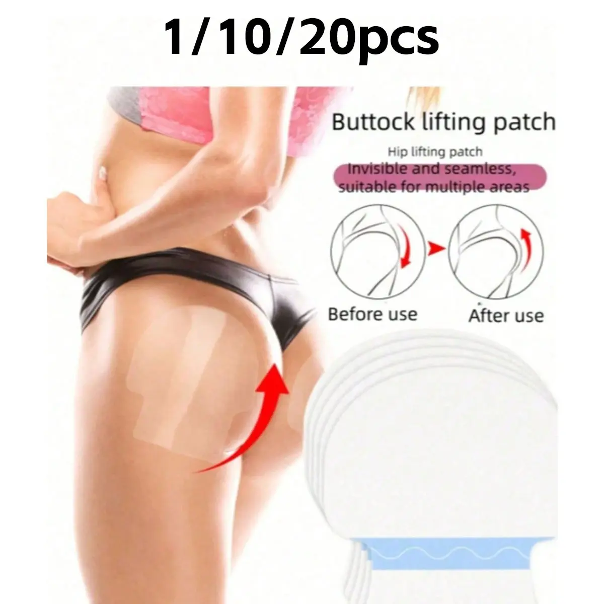 Thigh Lifting Pads, Seamless Invisible Butt Lifters, Strong Hold, Comfortable Breathable, Ideal for Dresses, Weddings, Parties, Daily Wear