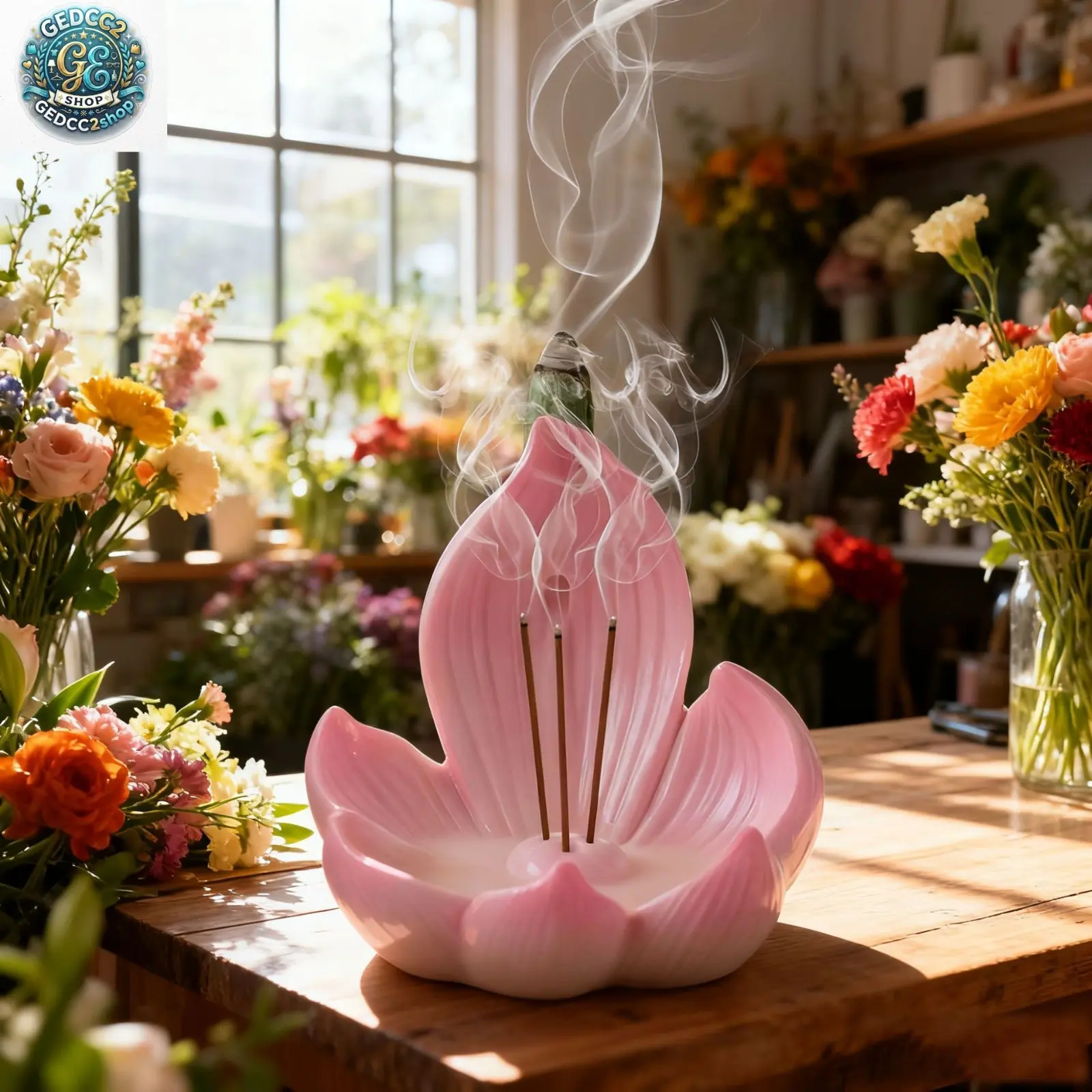 Lotus Backflow Incense Burner, Resin Incense Cone Holder with Waterfall Smoke Effect, Zen Home Decor for Yoga, Meditation, Relaxation and Gifting