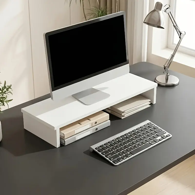White Laptop Stand, Ergonomic Computer Riser Stable Load-Bearing Neck Protection Design for Home Office Desk, Desktop Laptop Holder