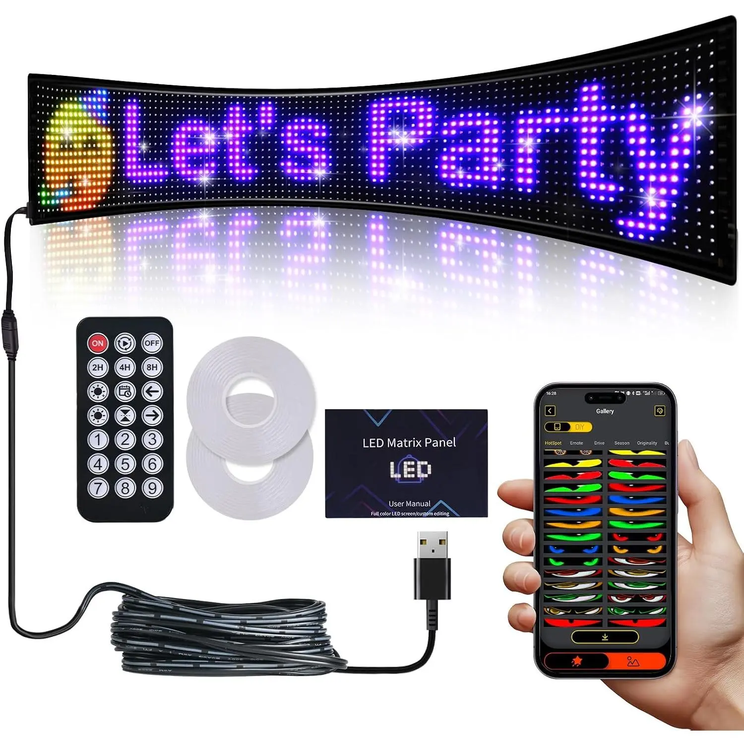 36.2"x7.6" Large Bright LED Sign, Programmable LED Scrolling Sign, Custom Flexible LED Store Sign with App Control DIY Text  Animation, LED Digital Sign for Store Window Advertising Hotel