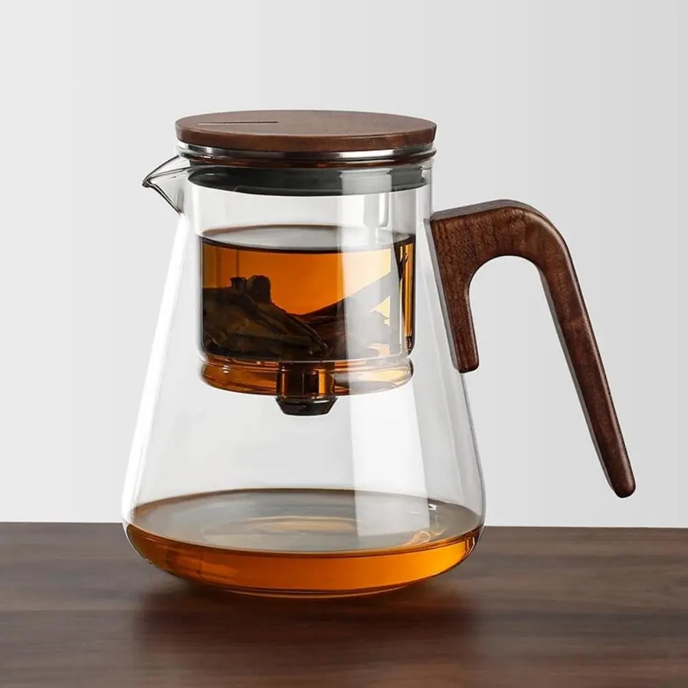 Bonston 27oz Borosilicate Heat Resistant Glass Teapot, Magnetic Release Switch Infuser for Loose Leaf Tea