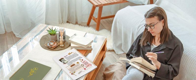 Aesthetic Spiral Notebook Set 3, 6 x 8 Pastel Notebook with Pocket 3, A5 Small Tear Out Lined Page Cute College Ruled Journal for Note Taking Writing for Women Man School Office Work